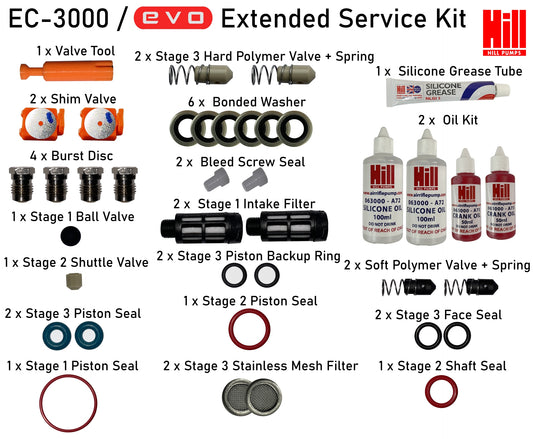 Extended Service Kit for the EC-3000 Hill Electric Air Compressor Pump
