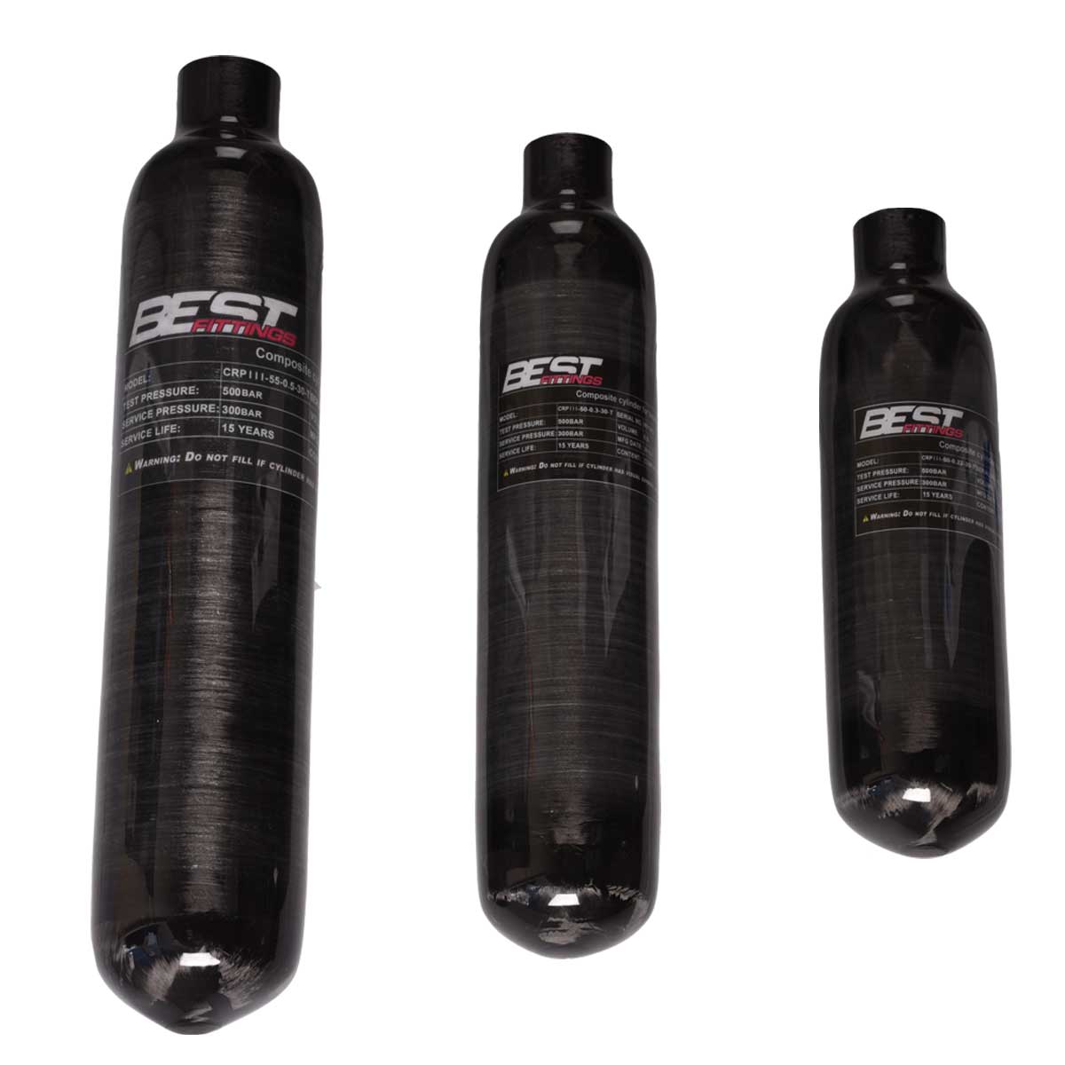 Reximex Compatible Carbon Fibre Buddy Bottles With BEST Fittings compatible Reximex Valve 220cc, 300cc, 500cc, 700cc – 300BAR