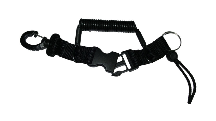 XS Scuba 130cm Coiled Lanyard with Snap Clip/Split Ring  -  CL01