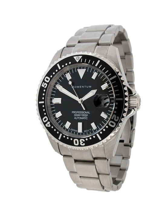 Momentum AQUAMATIC III, AUTOMATIC, SS, LRG, BLACK, STEEL BRACELET