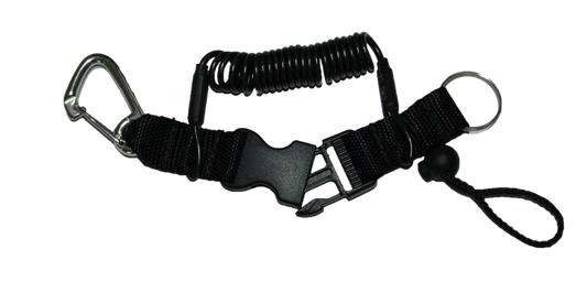 Nautilus Coil Lanyard - 52" w/ Stainless Steel Snap Clip/Split Ring