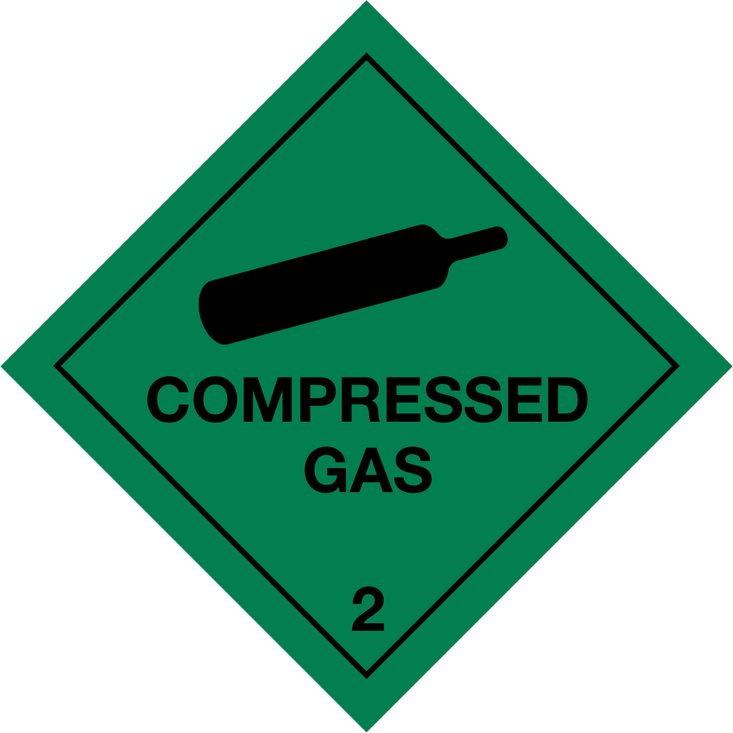 Compressed Gas Hazard Warning Label